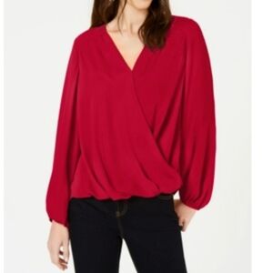 Diane Von Furstenberg Surplice Silk Top in Fuschia Size Women's Small